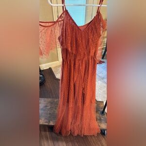 Miajoy burnt orange dress size medium in good condition